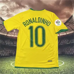 2006 Brazil home Ronaldinho 10 short sleeve Soccer jerseys