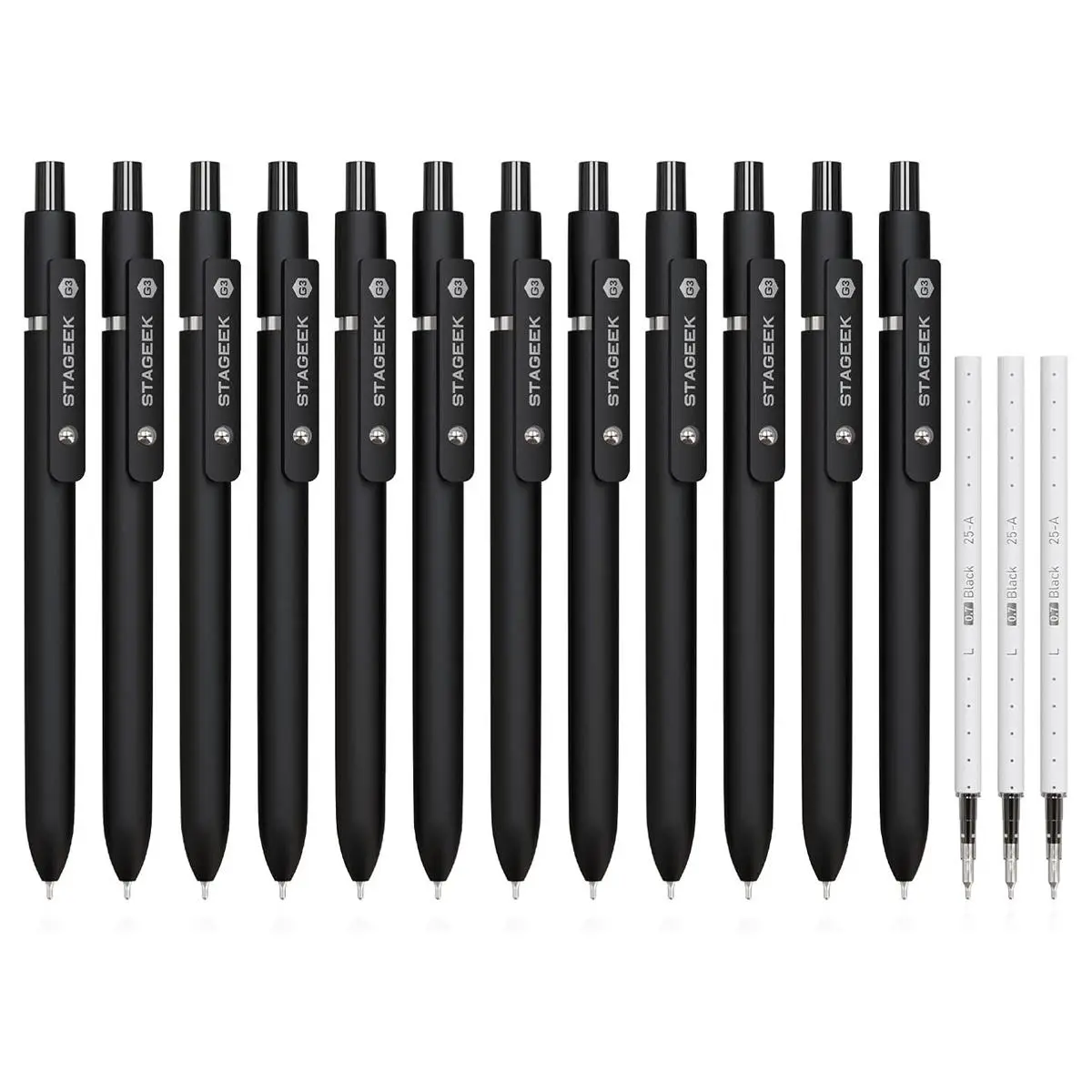 Back to School Shopping STAGEEK Black Gel Pens GX3, 12Pcs Fine Point Smooth Writing Pens with 3 Extra Refills, Quick Dry Black Ink Pens for Journaling, Office, Note Taking, School Supplies, Nurse Aesthetic(Black),back to school,back to school haul