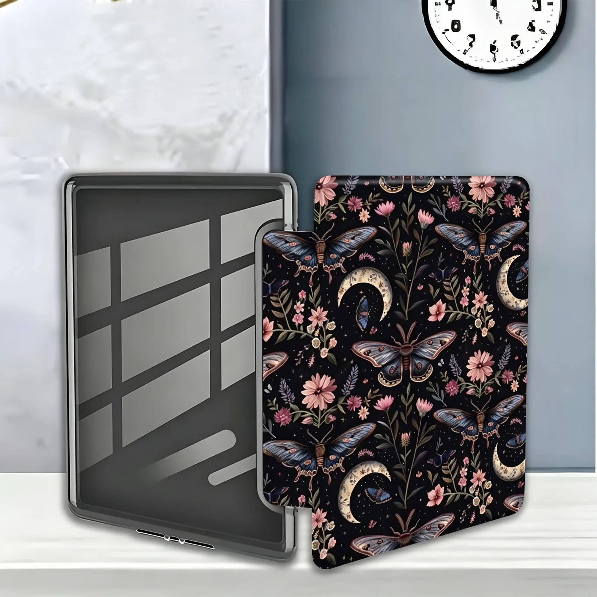 Butterfly TPU eReader Case for 7/6.8/6-in Kindle Paperwhite (12Th/11Th Generation - 2024/2025 models), Thermoplastic Polyurethane Back Cover, Smooth Secure Dainty Painted Illustration, Ultra-Clear Ultra-Soft, Birthday Gift for Friends, Accessories, Protec