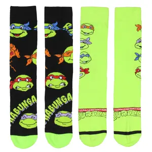 Teenage Mutant Ninja Turtles Socks, TMNT Classic Cartoon Crew Socks For Men Women 2 Pair