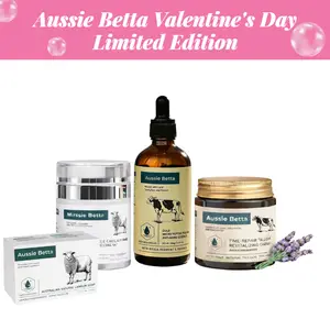 Aussie Betta Valentine’s Day Ultimate Skincare Gift Set – Tallow Serum & Cream, Lanolin Firming & Brightening Creams, Turmeric & Goat Milk Handmade Lanolin Soaps, Gift for Girlfriend, Wife, Friends & Self