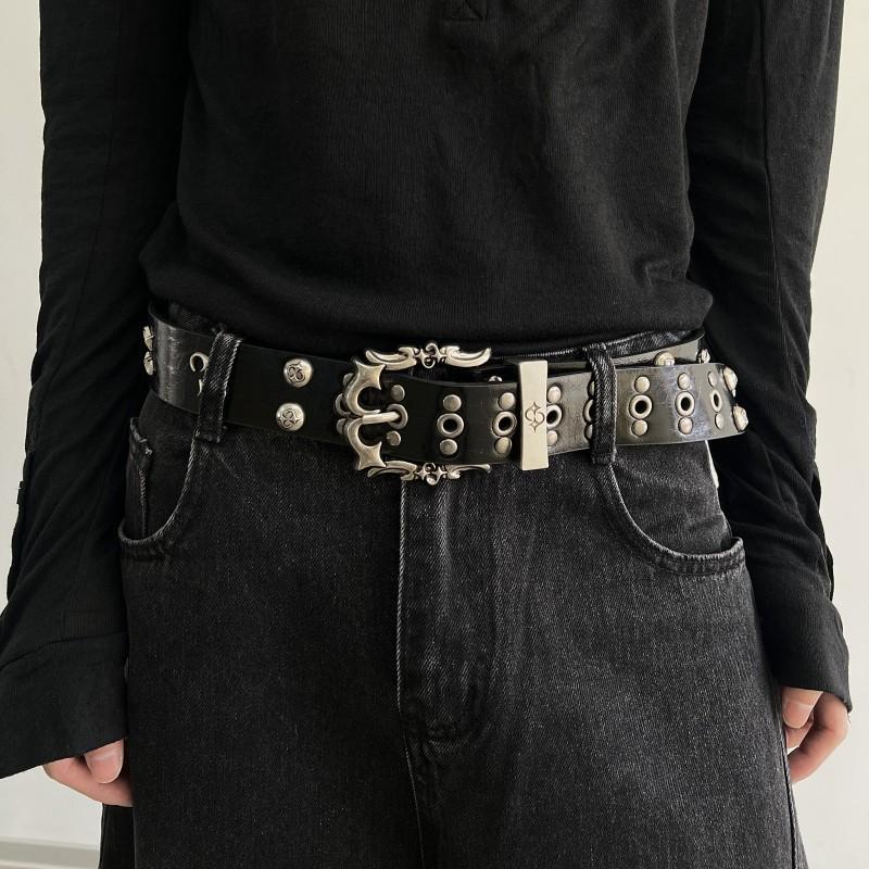 Y2K Studded Belt Unisex Metal Accessory, Belt for Party, Daily Clothing Decor, Trendy Versatile & Exquisite Belt for Birthday Gift for Women Men all-season casual style