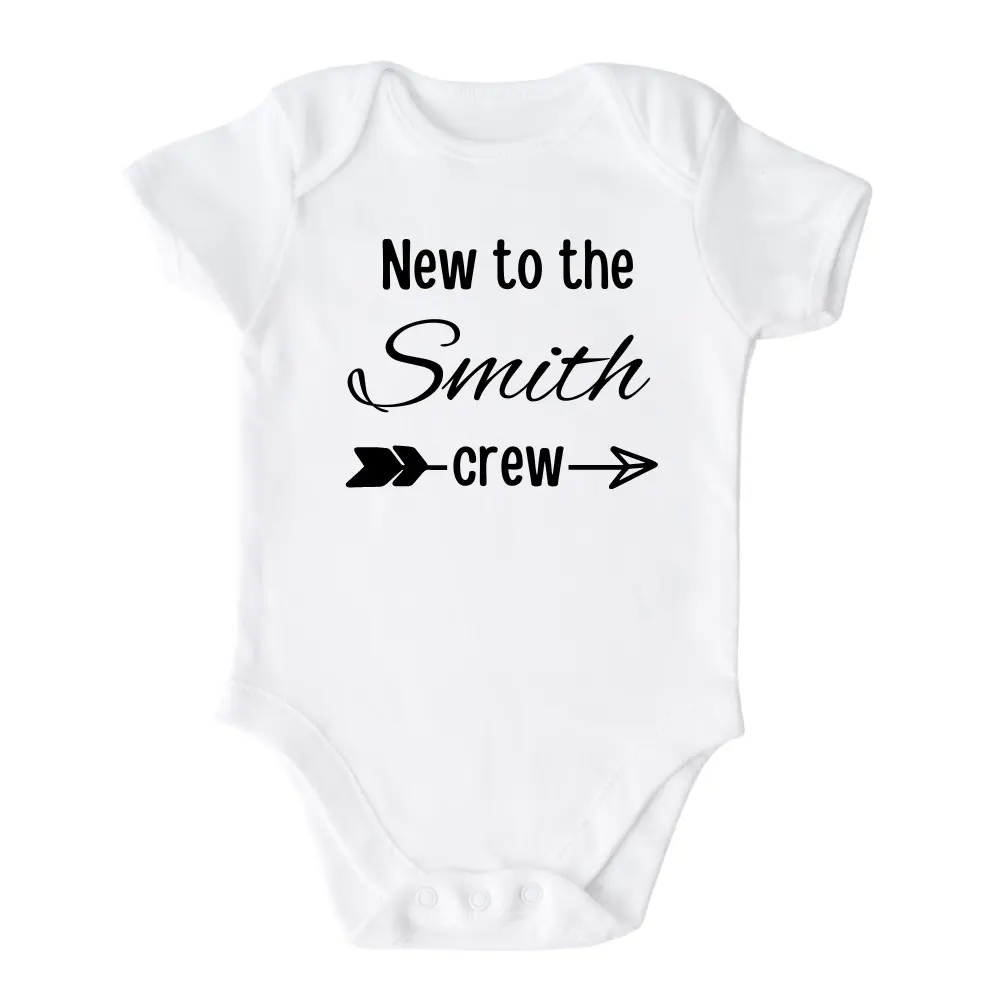 New to The Crew Custom Baby Onesie® Cute Bodysuit for Baby Shower Gift for Newborn Clothes Funny Gift Personalized Name