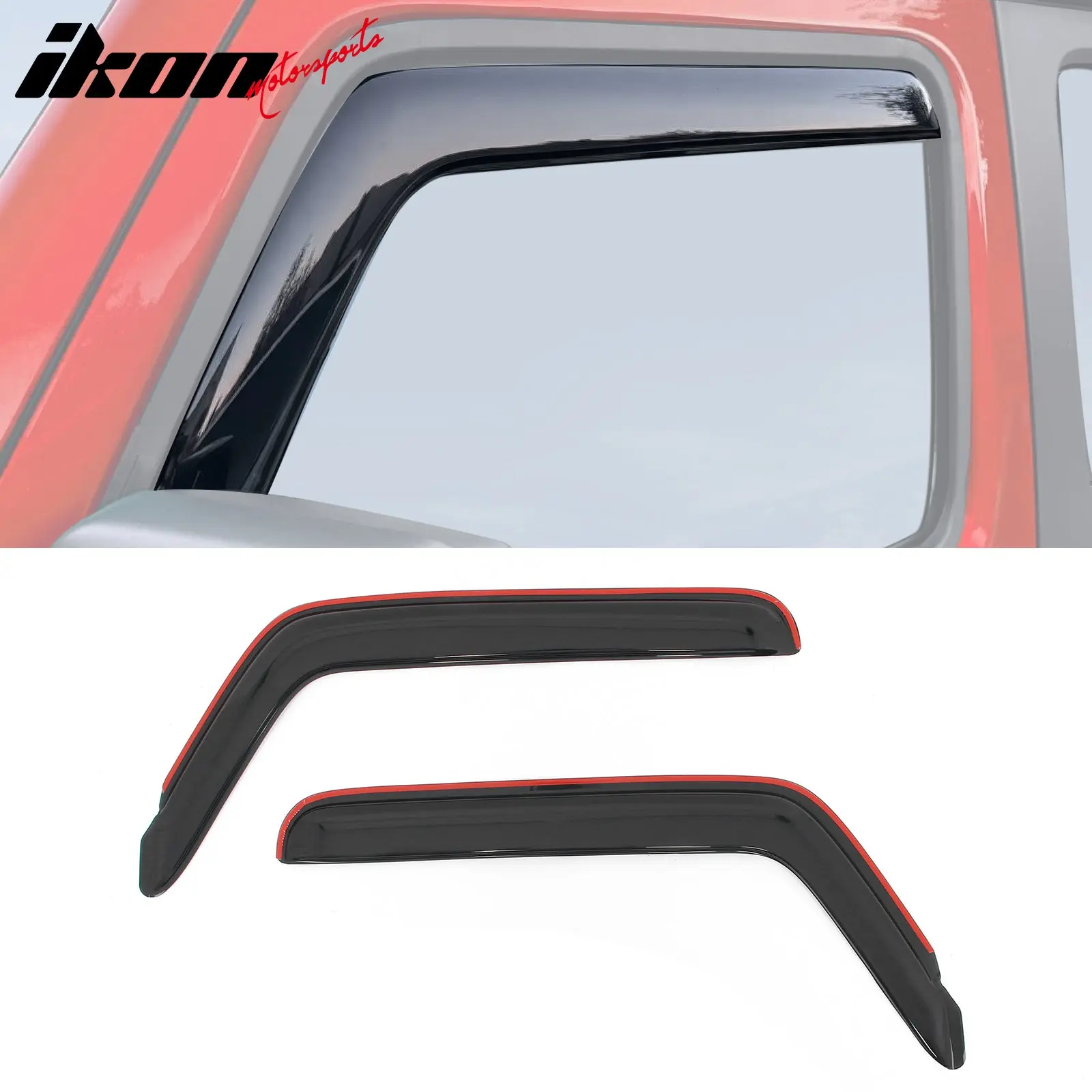 Window Visors Rain Deflectors for Jeep Wrangler 2Dr 2018-2025 In Channel
