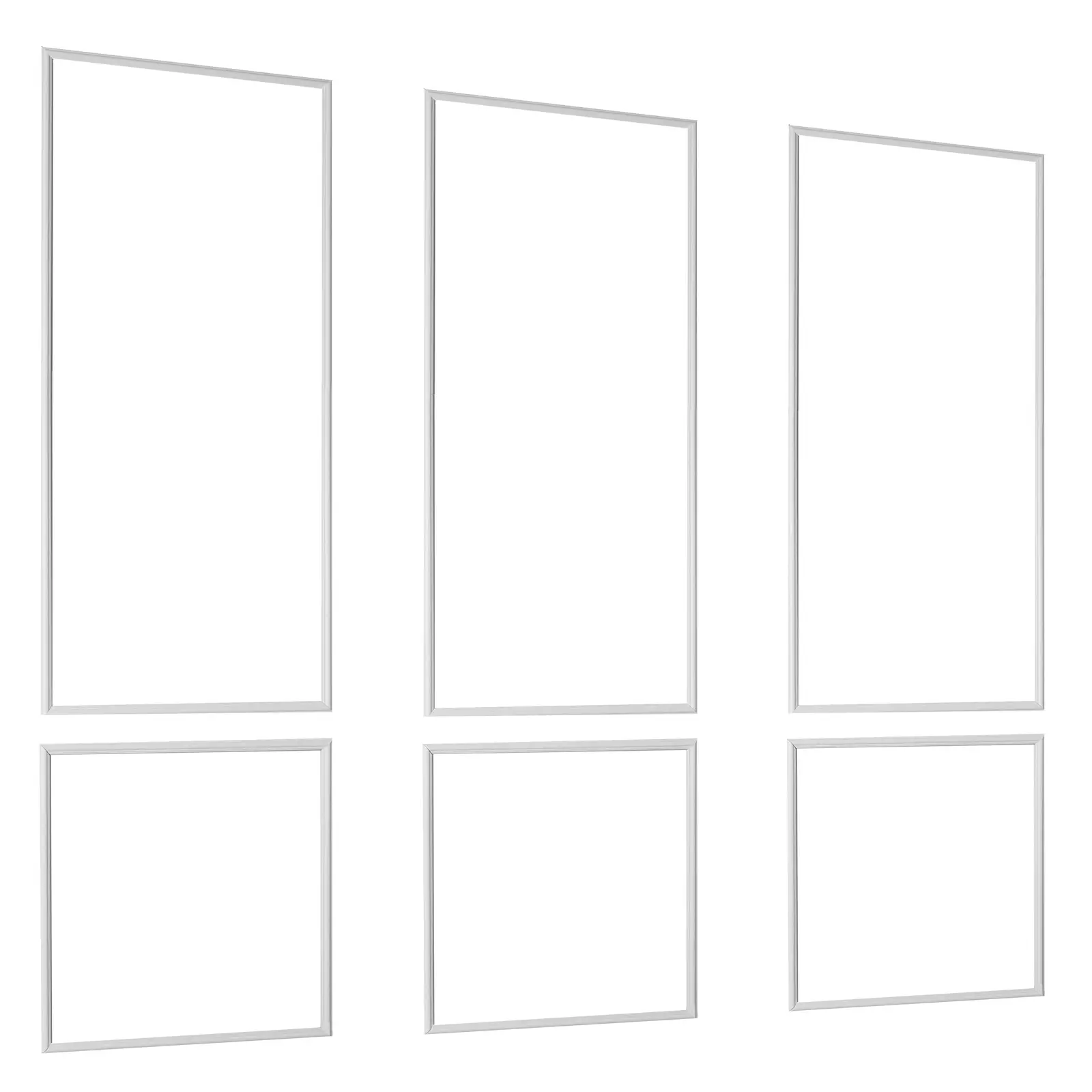 VEVOR 3-Pack Pre-Cuts Contemporary Decorative Wall Panels Kit, Lightweight Paintable Polystyrene Wainscoting, Easy-Install Waterproof Interior Moulding Trim for Bathroom, Kitchen Accent Walls (24x54+24x24in) [Father's Day Gift]