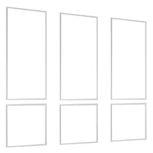 【fathersdaygift】VEVOR Wall Molding 3 Pack, Wainscoting Panels Kit, Lightweight Paintable Polystyrene, Easy to Install, Waterproof Accent Wall Trim for Interior Decor Living Room, Bedroom, White (24x54 + 24x24 in)
