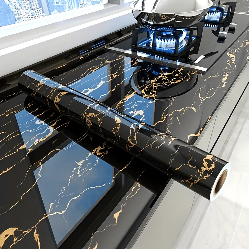 Marble Look Peel-and-Stick PVC Vinyl Wallpaper - Waterproof, Oil-Resistant, Moisture-Proof Self-Adhesive Sticker with DIY Flexibility, Precision Cutting for Countertops, Cabinets | Wall Decor, Accent Wall, Sticker Deco for Bathroom Renovation, Peel And St