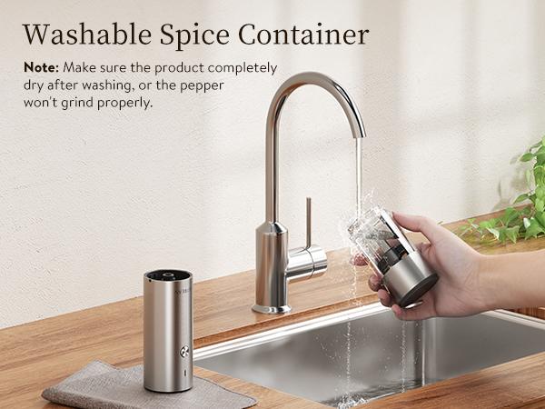 Ultrean Electric Salt & Pepper Grinder Sets - Rechargeable, Automatic with Adjustable Coarseness (6 Settings) , One-Hand Operated, For Kitchen, Gift