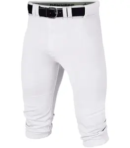 Penveer Knicker Style Youth Baseball Pants with Durable Snap Zip, Elastic Bottom Boys Baseball Pants (White)