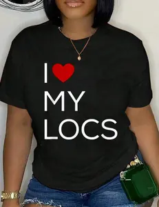 I Love My Locs Graphic T Shirt Unisex Cotton Oversized Crew Neck Casual Streetwear Tee