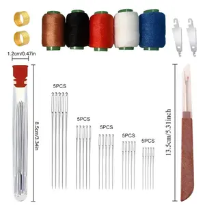 36 PCS Big Eye Steel Needles Set - Long & Thin Handmade Quilting & Sewing Needles Kit for DIY Embroidery Mending Sewing Projects, Professional DIY Lovers