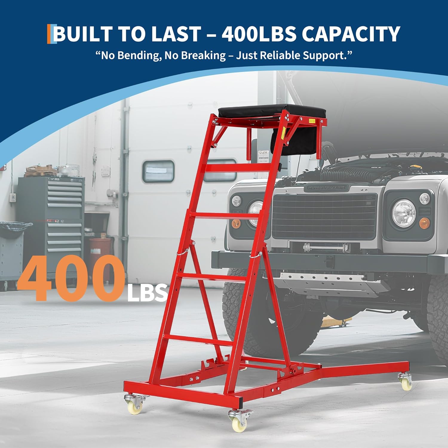 Automotive Top Side Creeper, Top Side Creeper (49"-69" Length) for Trucks, Engine Creeper with 400LB Capacity, Foldable Creeper for Home Garage,Auto Repair and Maintaince