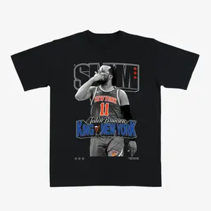Jalen Brunson “King of New York” Basketball T-Shirt – Black Graphic Tee Featuring New York #11 SLAM Style Hoops Star Design