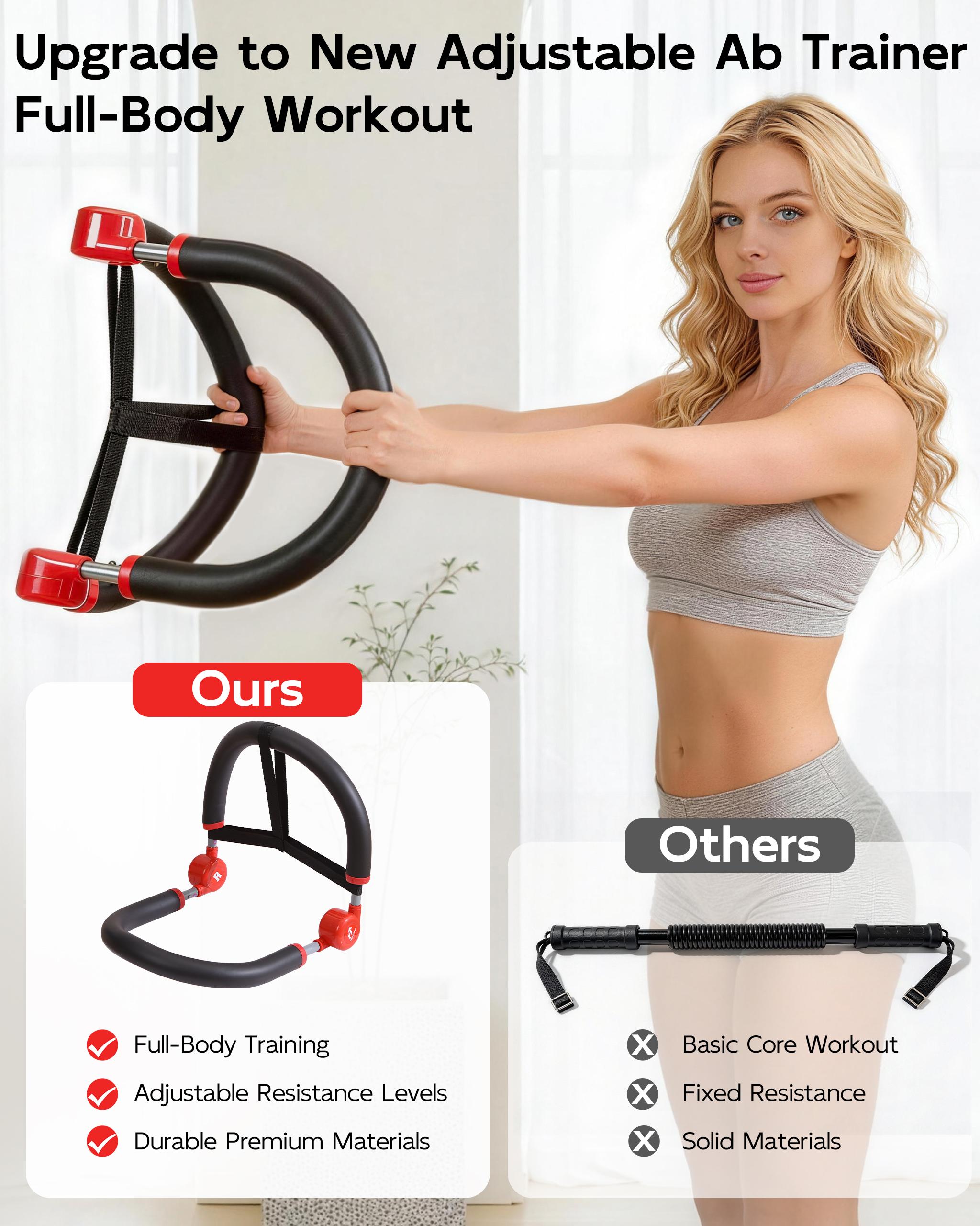 HOPHORSE 10-in-1 AB TRAINER Full Body Workout 3 Resistance Levels 35/44/57 LBS Compact Portable Beginner-Friendly Home & Daily Use HOPHORSE 10-in-1 AB TRAINER Full Body Workout 3 Resistance Levels 35/44/57 LBS Compact Portable Beginner-Friendly Home & Daily Use