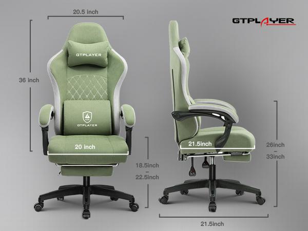 GTPLAYER Office Chair, Computer Office Chair with Pocket Spring Cushion, Linkage Armrests and Footrest, High Back Ergonomic Computer Chair with Lumbar Support Task Chair with Footrest