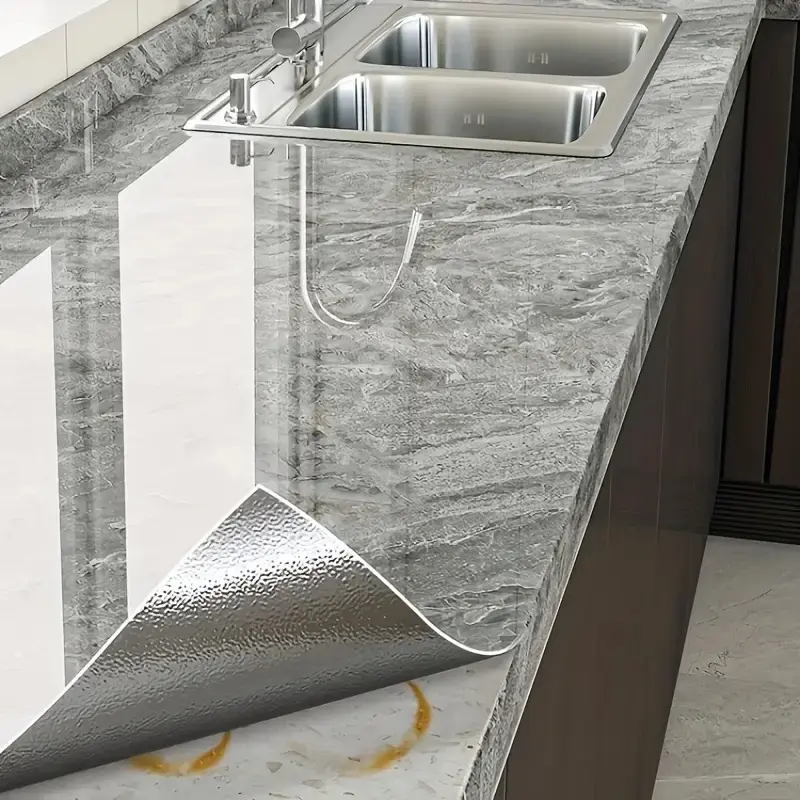 Self-Adhesive Marble Pattern Pre-Glued Wallpaper Roll (23.62 * 393.70 In) - Renter Friendly Peel and Stick Wall Decor, Realistic Texture, Waterproof, Oil-Resistant, Heat Insulation for Kitchen Countertops, Accent Wall, Fantasy