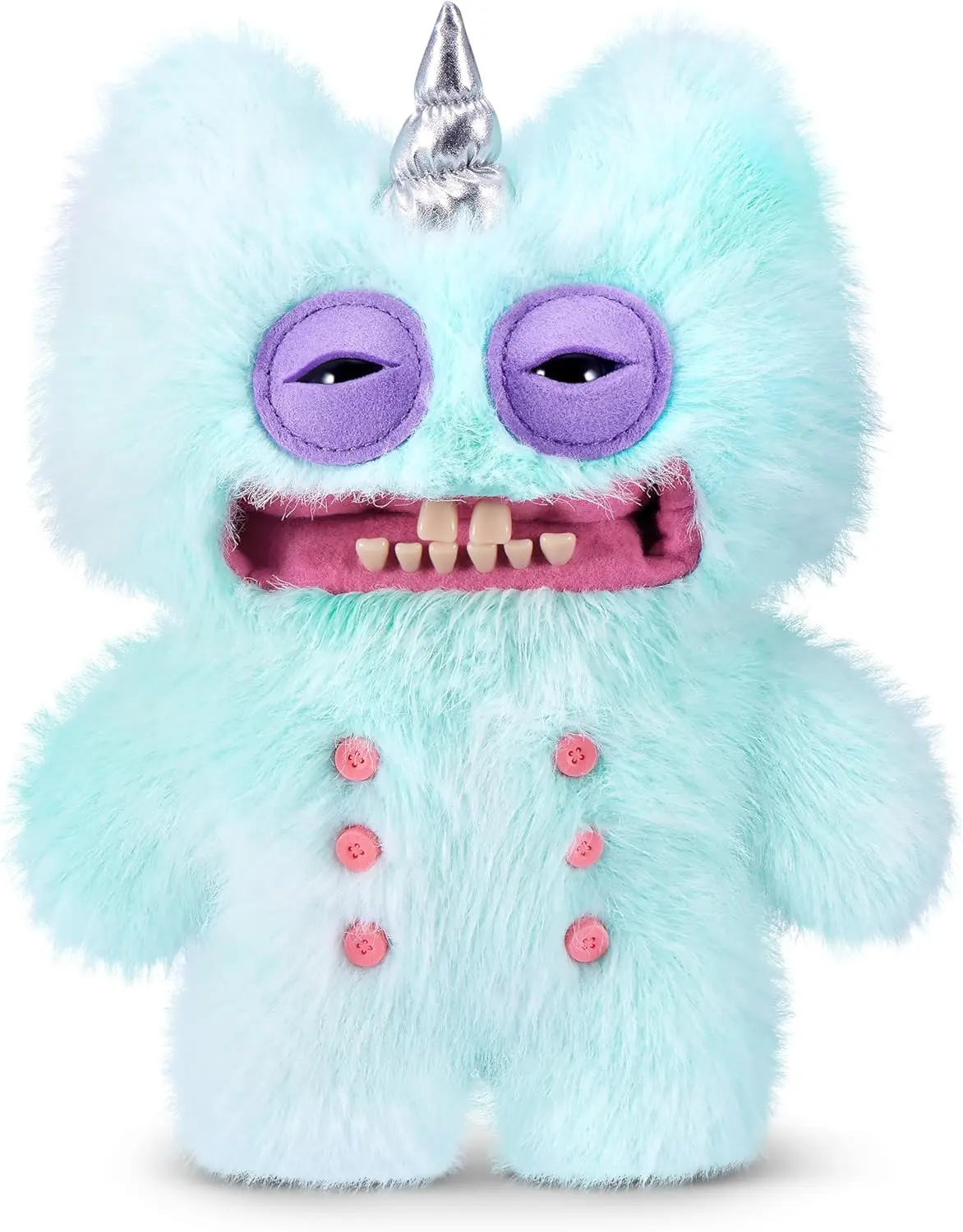 ZURU Fuggler Corns 9 in Super Soft Plush Collectible Toy (Stinkface) - Fugglers Funny Monsters with Glitter Accents, Human-Like Teeth, Crooked Horns, Unicorn Designs