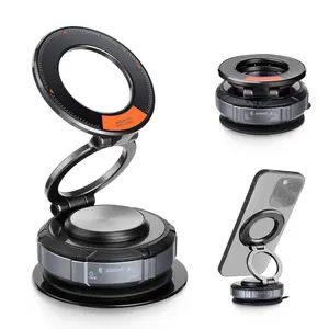 Canvcle Phone Holder for Car Magnetic Mount with MagSafe 360° Adjustable Vacuum Suction for iPhone 16/15/14/13/12 Series Zinc Alloy Dashboard Windshield Mount