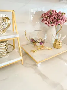 Glass Bowl on Gold Branch Base