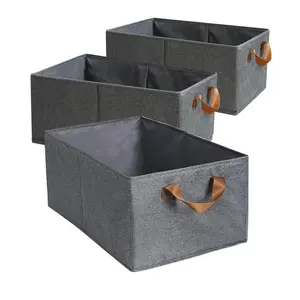 Pack of 3 Capacity Storage Bins Closet Organizer Sturdy Foldable Fabric Storage Boxes for Organizing Clothing,Sheets,Toys,Shelves Basket Storage Bin With Handles