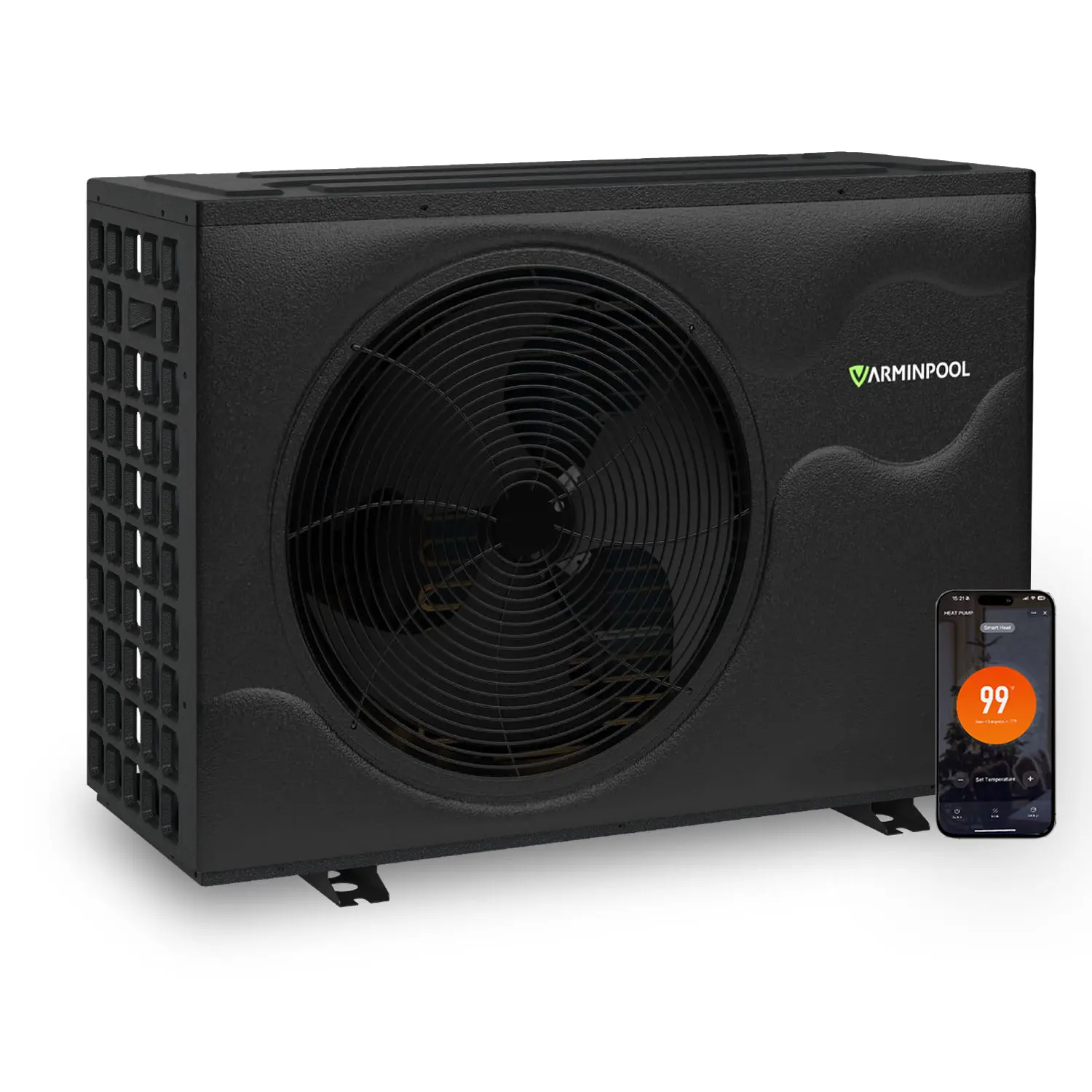 VARMINPOOL Inverter Swimming Pool Heat Pump Heating System - Smart WiFi Control, For Above Ground & Inground Use, Heats/Cools Up to 18k Gal
