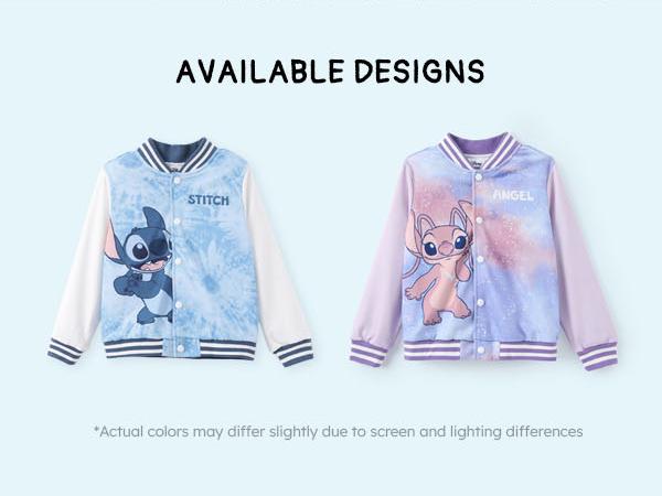 Disney Minnie Mickey Stitch Princess Frozen Elsa Marvel Jacket Lightweight Coat Button-Up Color Block Sweatshirt for Kids 2-14 Years Casual Playful，SprIngGIowUp ,RefreshedLook