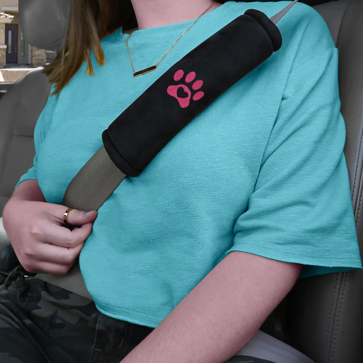 2-Pack Car Seat Belt Shoulder Cushion, Dash Designs Memory Foam Seat Belt Cover, Soft Microfiber Comfort Pad, Car Interior Accessories