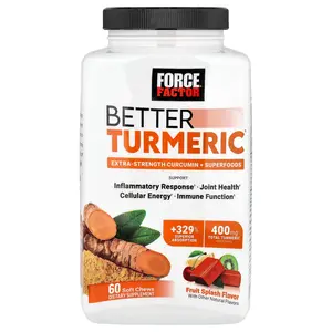 Force Factor Better Turmeric®, Curcumin + Superfoods, Fruit Splash, 60 Soft Chews