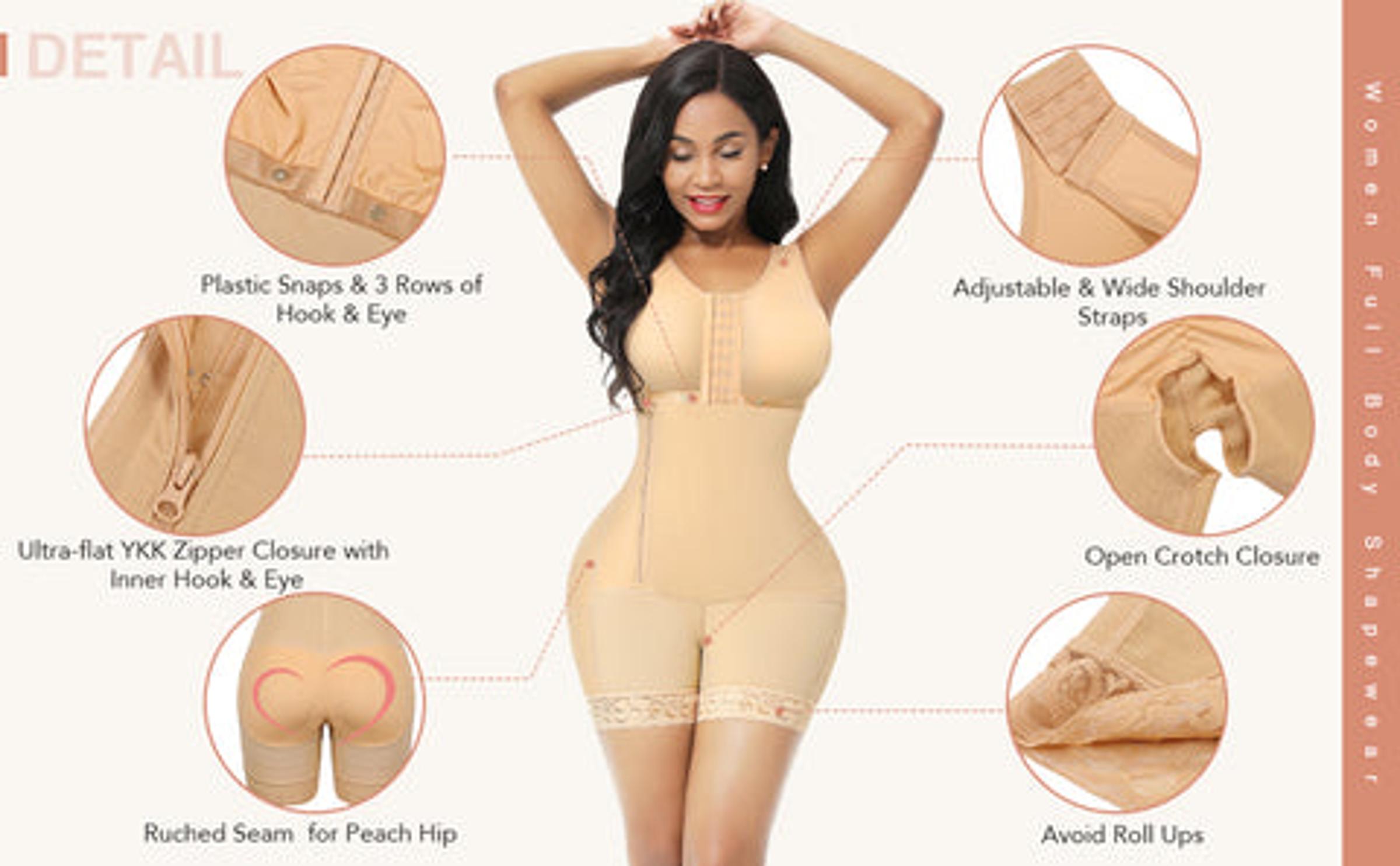 FeelinGirl Fajas Colombianas Shapewear Postpartum Tummy Control Body Shaper BBL Post Shapewear Soft Womenswear