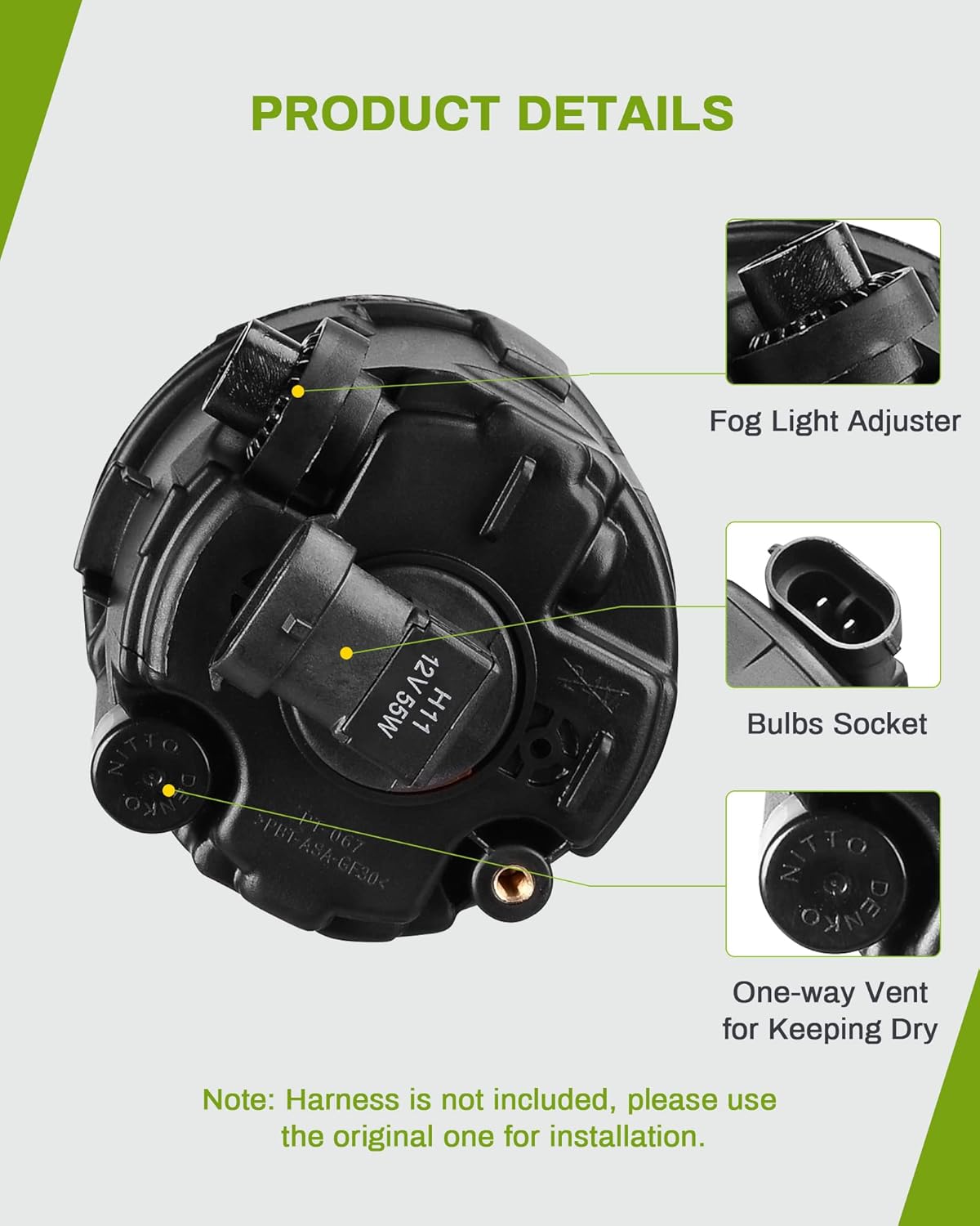 YITAMOTOR Fog Lights Compatible with 2011-2015 Rogue/09-14 Cube Murano/11-14 Juke/Quest/07-12 Versa, Infiniti 08-12 EX35/06-12 FX35/09-13 FX50/11-12 G25/10-13 G37/11-13 M37 M56/2012 M35h/11-12 QX56