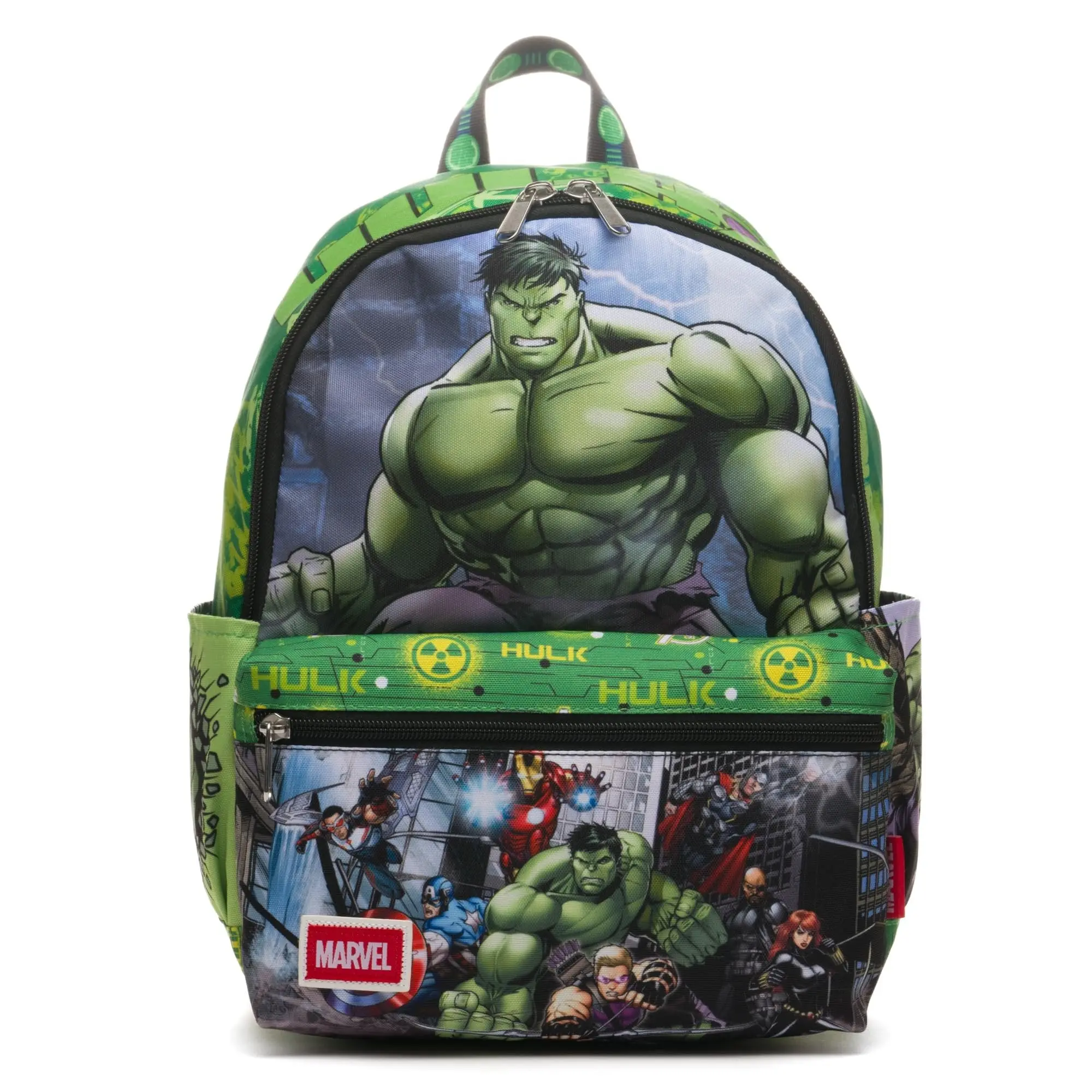 Backpack with Green Superhero Comic Print, 13-Inch Casual Synthetic Bag for School and Campus Life with Side Pockets, Backpacks For School, Daily Use Bags, Character Backpacks