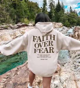 Faith Over Fear The Lord Is On My Side Hoodie/Sweatshirt/T-Shirt, Christian Clothing, For Women - Unisex Style, 100% Cotton, Pullover christian hoodie