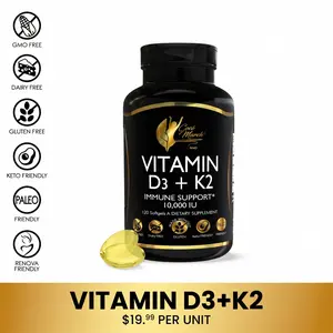 Coco March N.M.D Vitamin D3 + K2 Dietary Supplement, 120 Softgel Capsules Healthcare Fitness