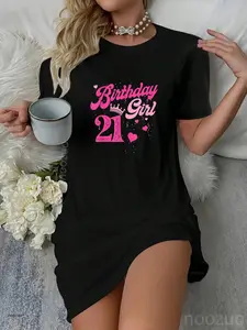 21st Birthday Girl Crown 21 Years Old Bday Casual Dress