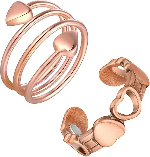 Copper Rings for Women,99.99% Pure Copper Magnetic Thumb Ring with Magnet,Lymphatic Jewelry Gifts for Womens