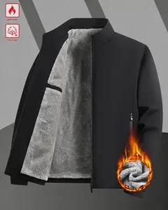 Men's Casual Stand Collar Windproof Fleece Warm Jacket, suitable for various occasions such as daily wear and social gatherings.Is an essential versatile item in men's wardrobes, with a garment design suitable for male wear.