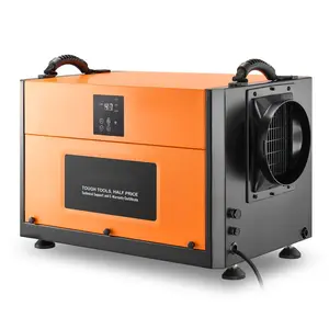 156 Pints Commercial Dehumidifier With Drain Hose Included, Portable Crawl Space Dehumidifier For Basements And Storage Rooms, Industrial Grade Construction, Auto Defrost Drainage, Heavy Duty Galvanized Steel Build, LED Indicator
