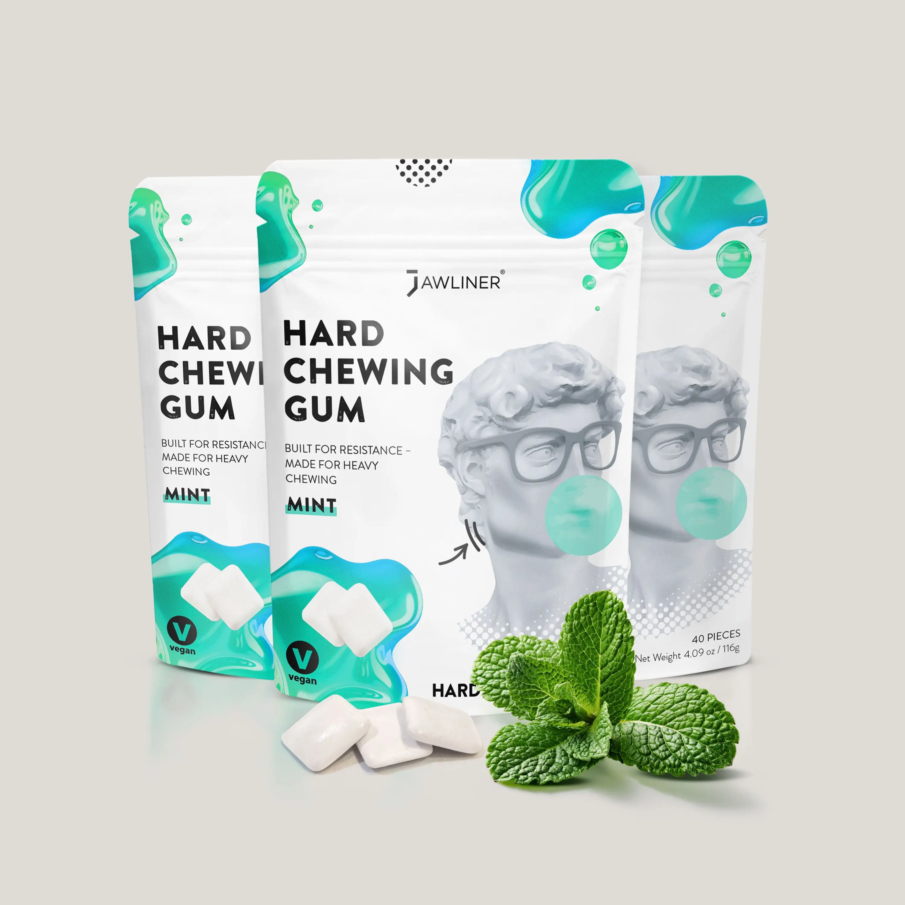 JAWLINER Hard Chewing Gum | Mint | NEW DROP