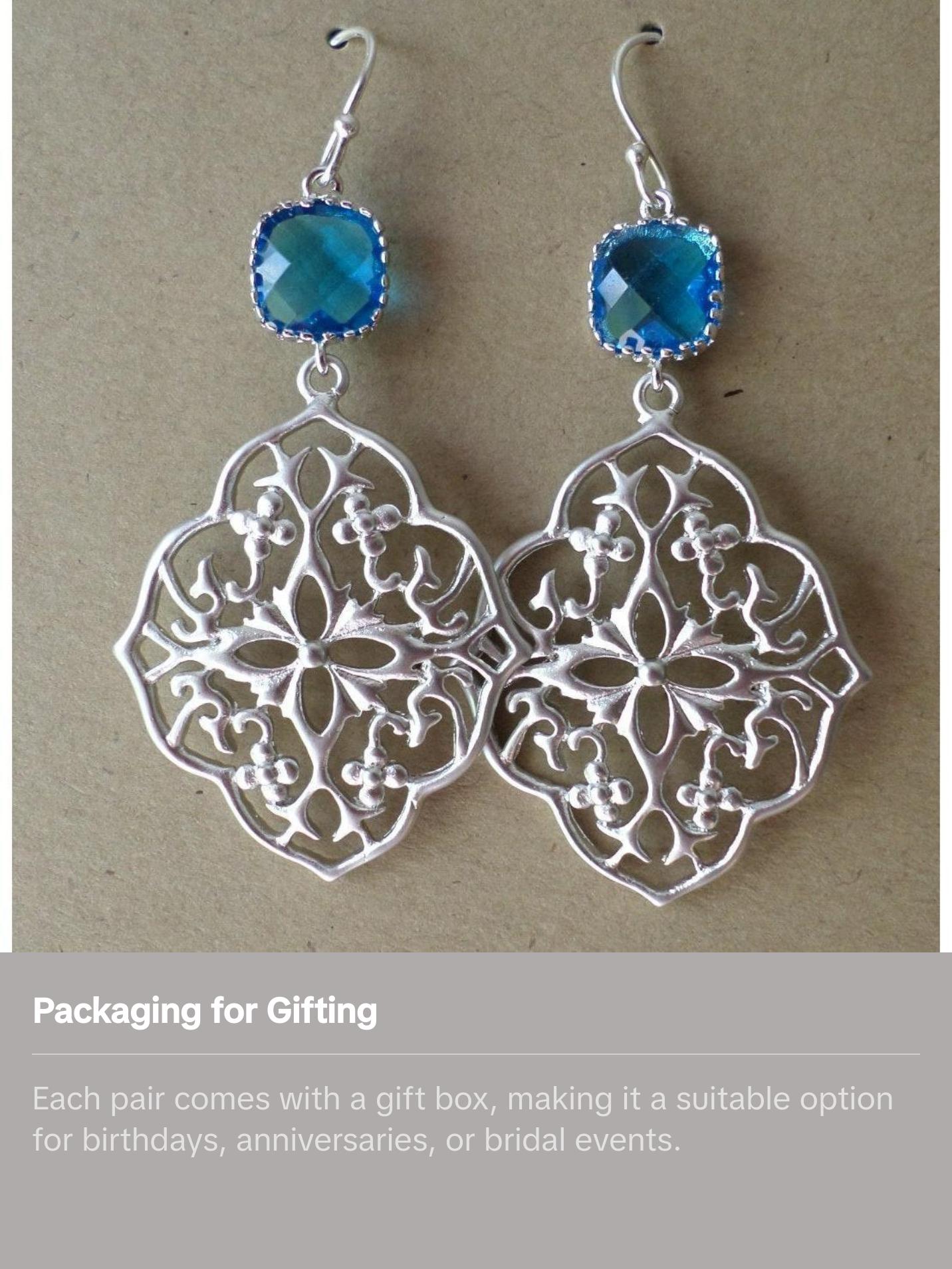 Cobalt Blue and Silver Chandelier Earrings - Cobalt Blue Earrings - Silver Earrings - Birthday Gift - Christmas Gift