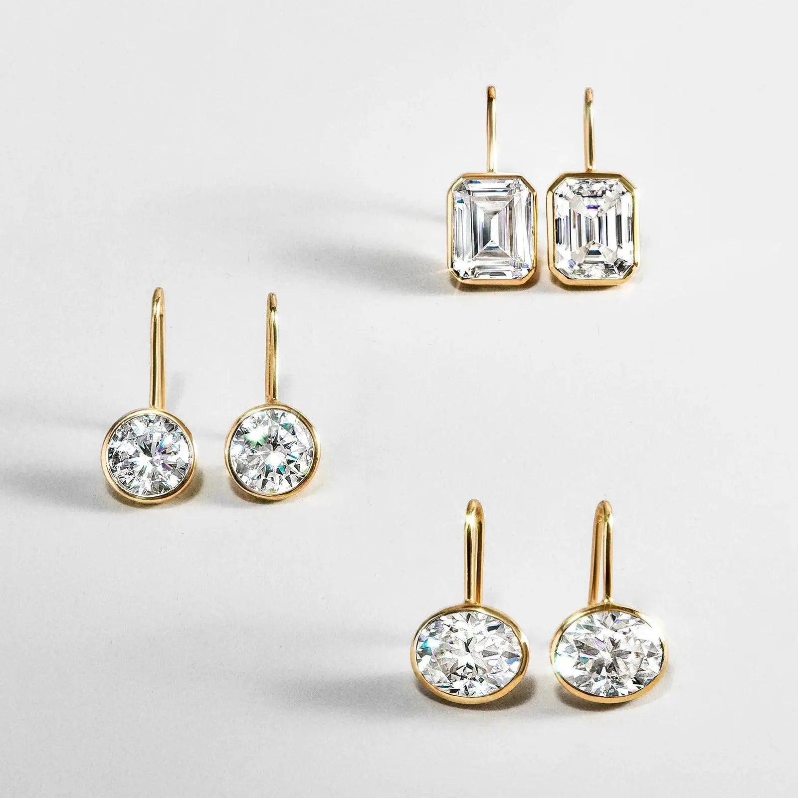 Fallon 14K Gold Bezel Earrings