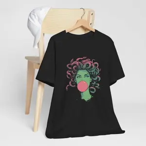 Medusa Bubblegum T-Shirt Mythological Snake Hair Goddess Tee, Modern Medusa Top, Feminine Power Shirt, Strong Women Graphic Tee,funny gift,tee