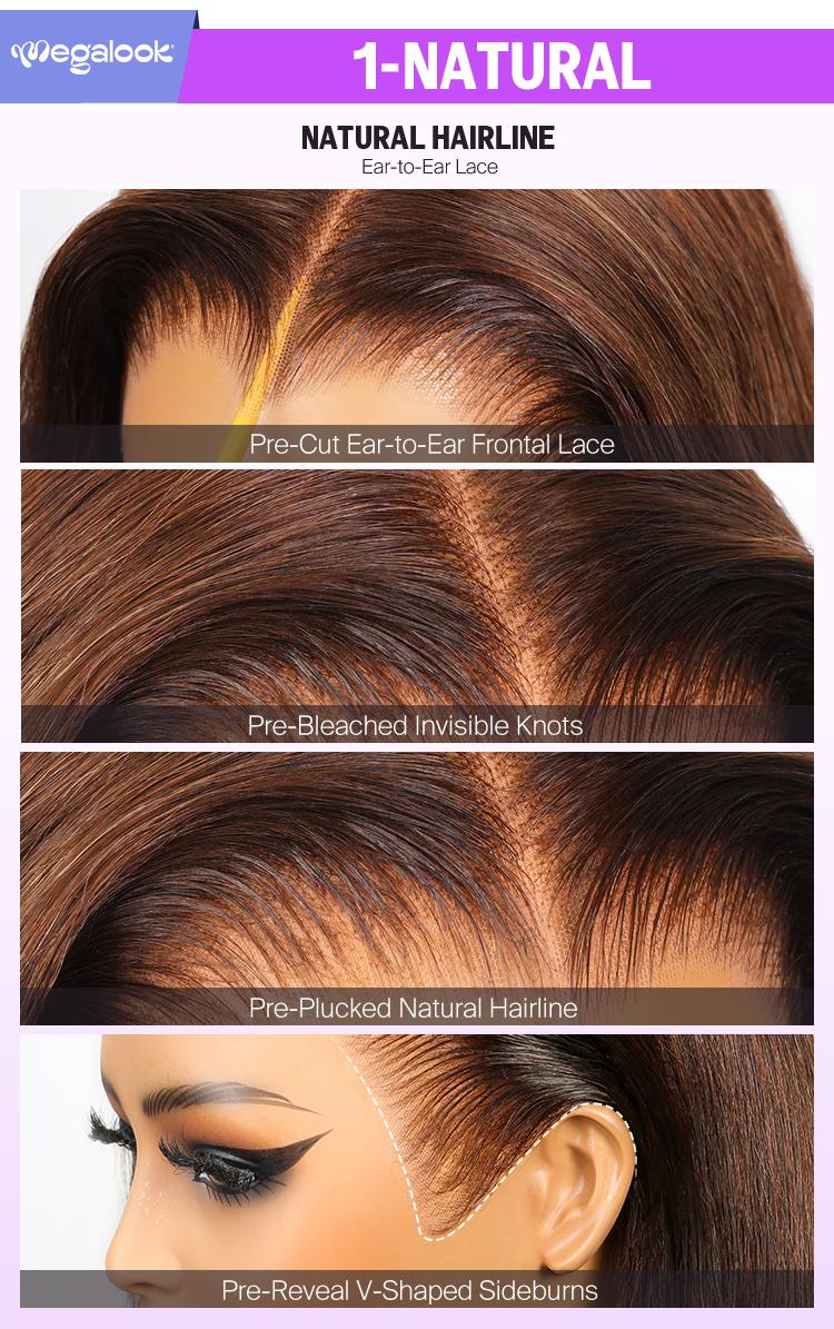 [13x6 Glueless Body Wave] Megalook HD Lace Frontal Wigs Pull Go Glueless Wig Body Wave Human Hair Pre-plucked Natural Hairline With Drawstring Band #TikTokShopBlackFriday