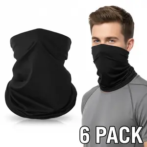 6 Pack Neck Gaiter Balaclava Bandana Gator Face Mask Scart Cover Breathable Sun Protection Headwear for Men Women,Protection from Dust Sun Wind