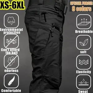 Men's Tactical Cargo Pants 6XL Plus Size Outdoor Casual Sports Pant Hiking Fishing Waterproof Multi-pocket Men Trousers