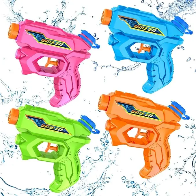 Water Guns for Kids 4 Pack Mini Squirt Guns Long Range Water Blasters Super Soaker Water Gun Pistols for Boys Girls Toddlers Outdoor Summer Pool Toys Beach Water Toys Swimming Pool Party Favors