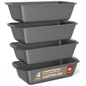 Bakken - 4-Piece Swiss Bread Pan Set, Luxury Non-Stick Carbon Steel for Perfect Bread and Cakes, Dishwasher Safe, Premium Pans for Home Baking