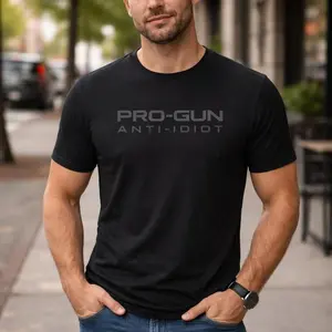 Pro-Gun Anti-Idiot T-Shirt | Tactical Second Amendment Tee | Men's Pro-2A Graphic Print Cotton Shirt | Bold Statement Apparel | 2A Rights Supporter Gift Idea | Casual Patriotic Wear,washed