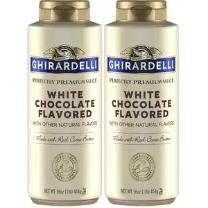 Ghirardelli White Chocolate Flavored Sweet Beverage Sauce, 16 oz Squeeze Bottle (Pack of 2)