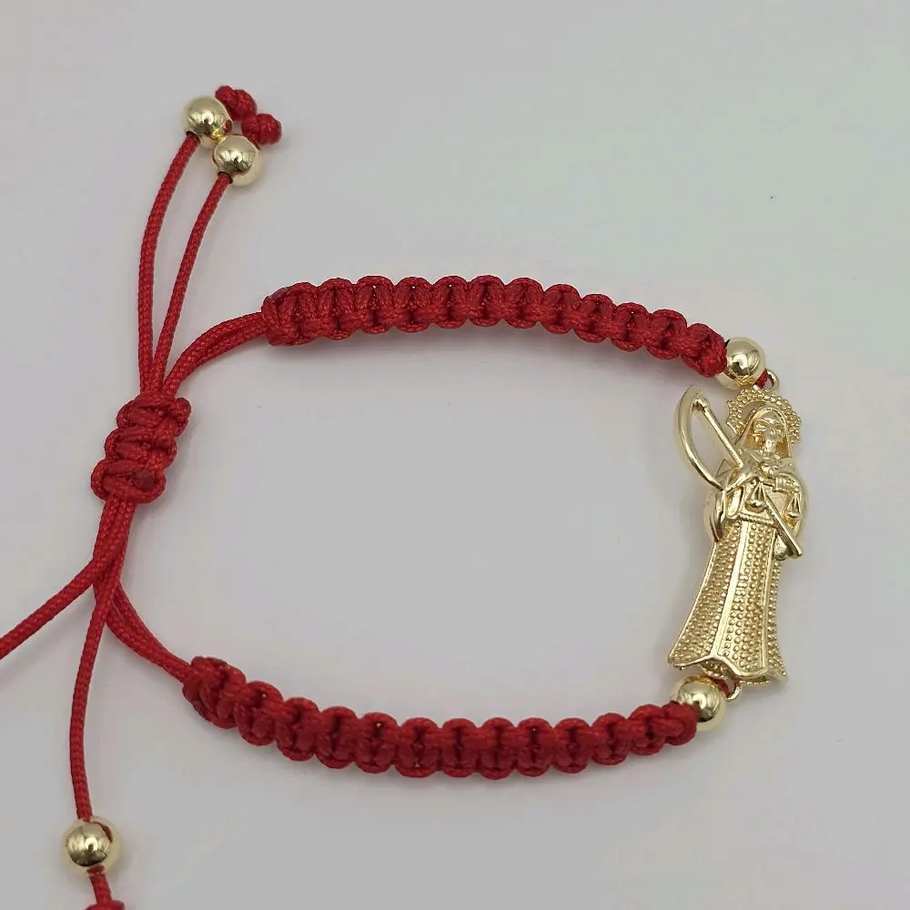 THE GRIM REAPER fashion bracelet gold-plated  hand-made red color protection