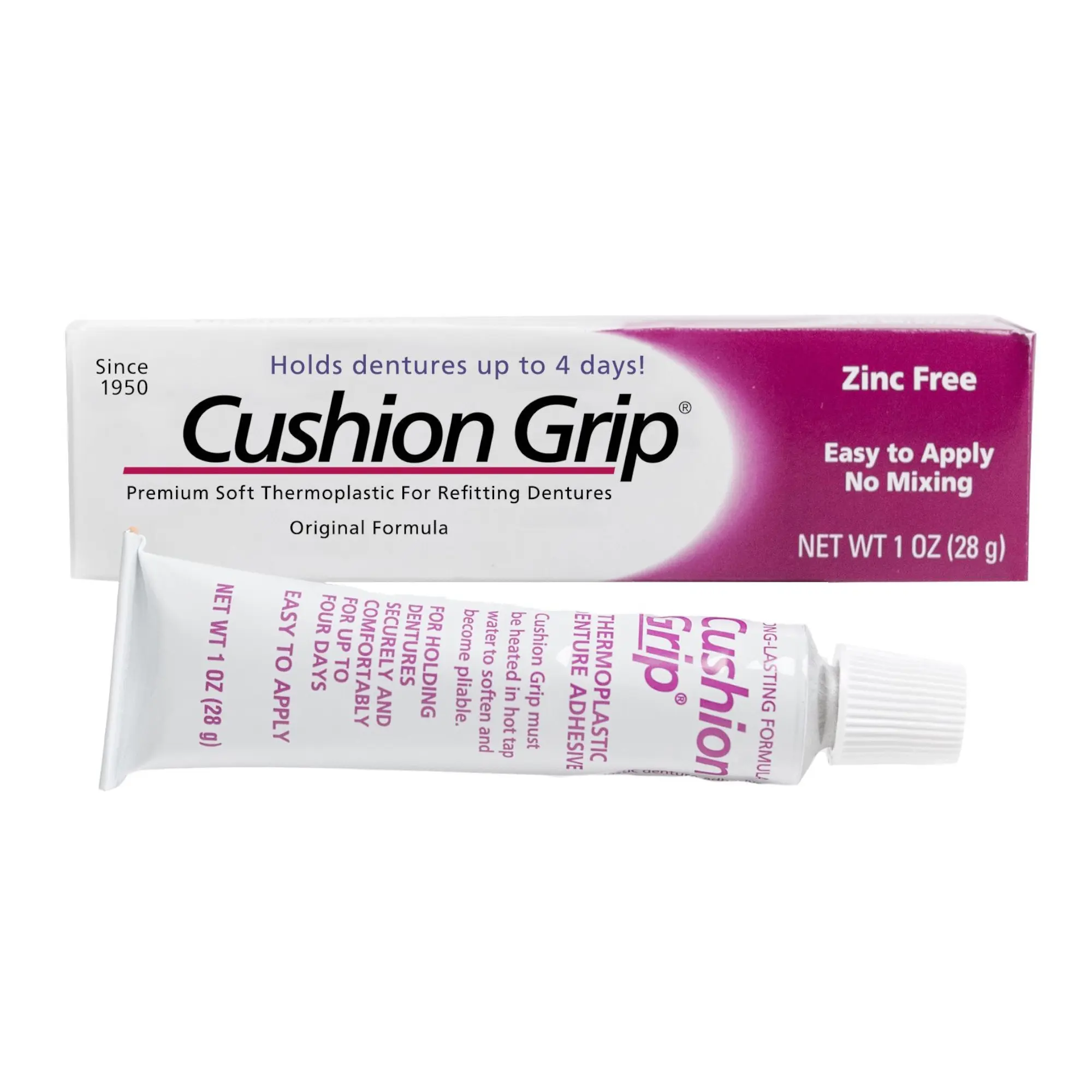 Cushion Grip Thermoplastic Denture Adhesive – Refits & Tightens Loose Dentures - 1 oz Cushion Grip Thermoplastic Denture Adhesive – Refits & Tightens Loose Dentures - 1 oz
